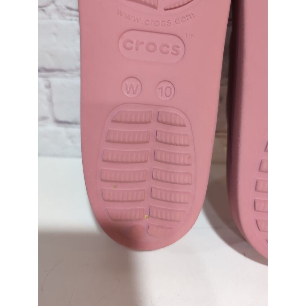 Crocs Baya Platform Flip Flop Thong Pink Rubber Women's 10 Excellent Condition - Picture 10 of 12